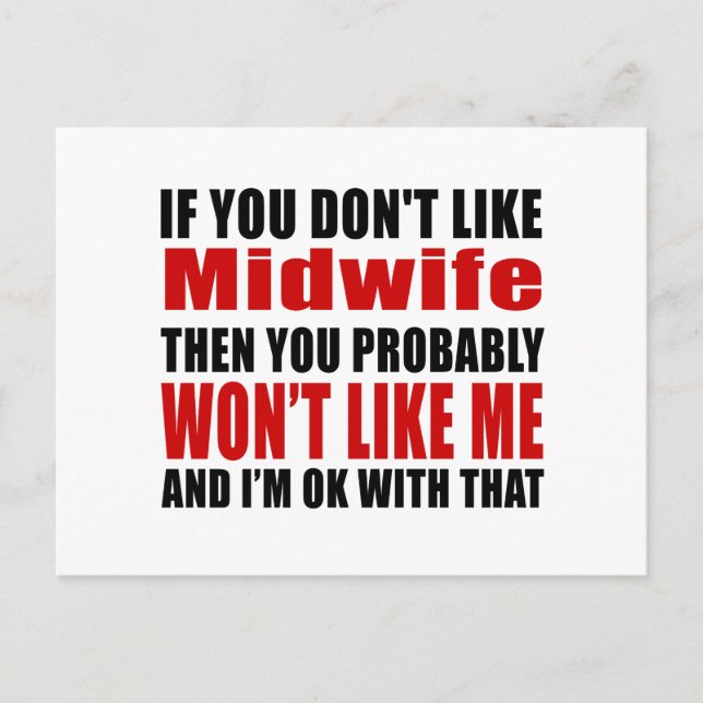 Midwife Don't Like Designs Postcard (Front)