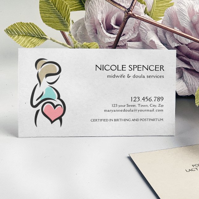  Midwife Doula Birth Coach Lactation Consultant Business Card (Creator Uploaded)