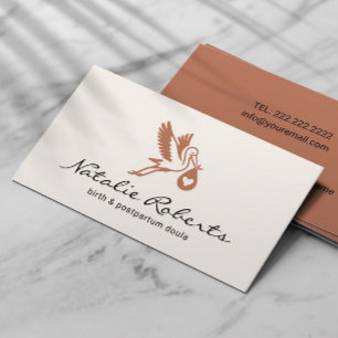 Midwife Doula Birth Coach Stork Logo Business Card