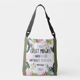 Midwife Doula Office Thank you Card Quote Gift Crossbody Bag