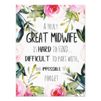 Midwife Doula Office Thank you Card Quote Gift