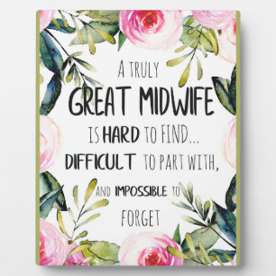 Midwife Doula Office Thank you Card Quote Gift Plaque