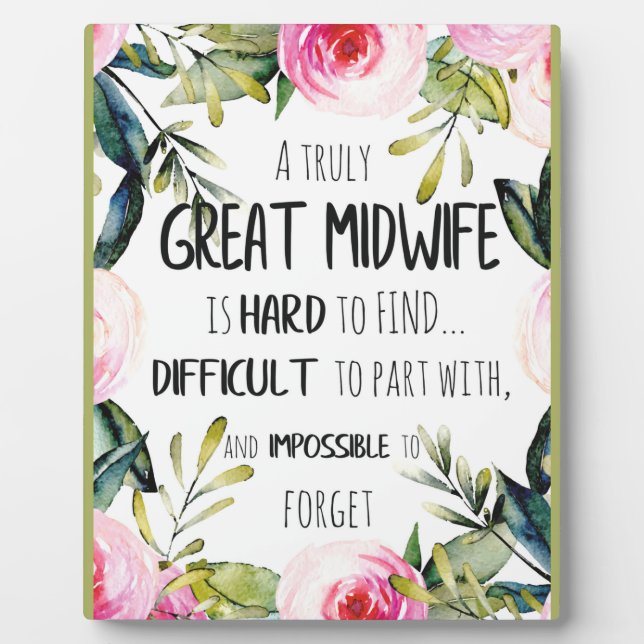 Midwife Doula Office Thank you Card Quote Gift Plaque (Front)