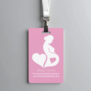 Midwife Doula Pink Pregnancy Hospital ID Badge