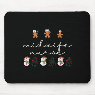 Midwife Nurse Christmas Gingerbread Nicu Hostal Pa Mouse Pad