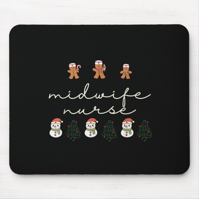 Midwife Nurse Christmas Gingerbread Nicu Hostal Pa Mouse Pad (Front)