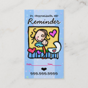 Midwife.OBGYN.Paediatrician.Appointment reminder Appointment Card