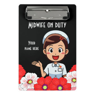 Midwife On Duty Personalised Mini Clipboard