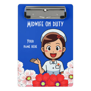 Midwife On Duty Personalised Mini Clipboard