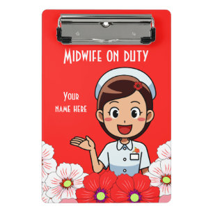 Midwife On Duty Personalised Mini Clipboard