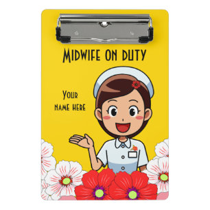Midwife On Duty Personalised Mini Clipboard