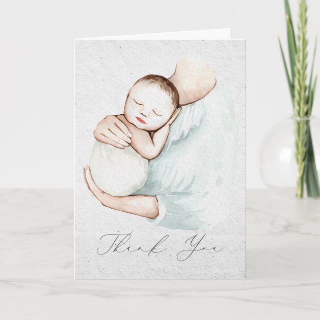 Midwife or Doula Watercolor Thank You Message Card (Front)