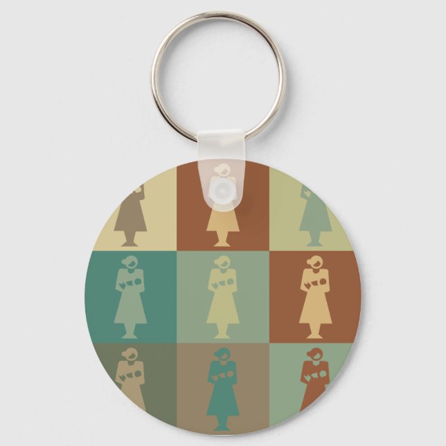 Midwife Pop Art Key Ring (Front)