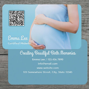 Midwife Pregnancy Consultant QR Business Card