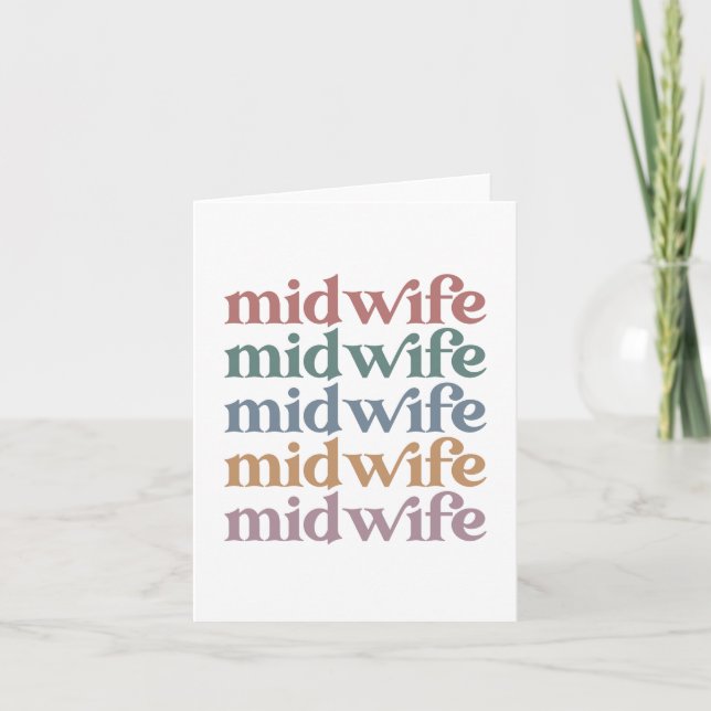Midwife Retro Vintage Midwifery Gift Card (Front)