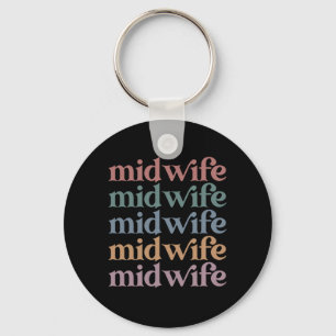 Midwife Retro Vintage Midwifery Gift Key Ring