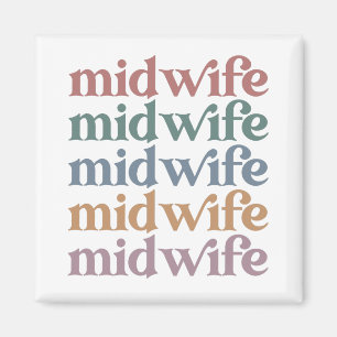 Midwife Retro Vintage Midwifery Gift Magnet