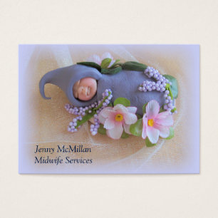 Midwife Services: Sleeping Clay Baby, Flowers