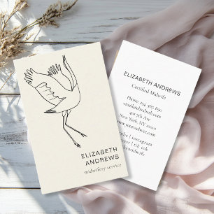 Midwife, Storch, Beige Business Card