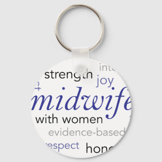 midwife word cloud key ring