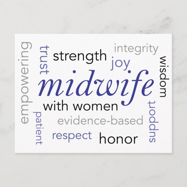 midwife word cloud postcard (Front)