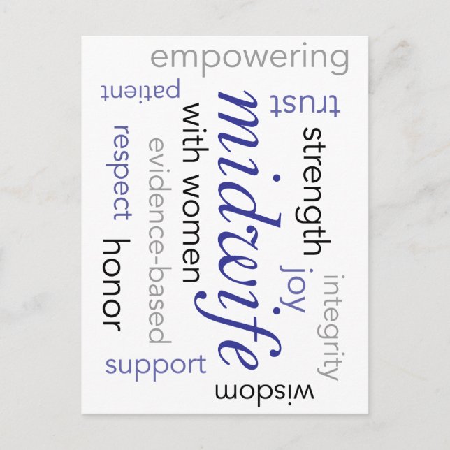 midwife word cloud postcard (Front)