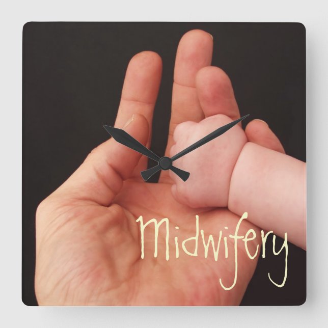 Midwifery Square Wall Clock (Front)