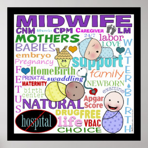 Midwifery Terminology-Subway Art Poster