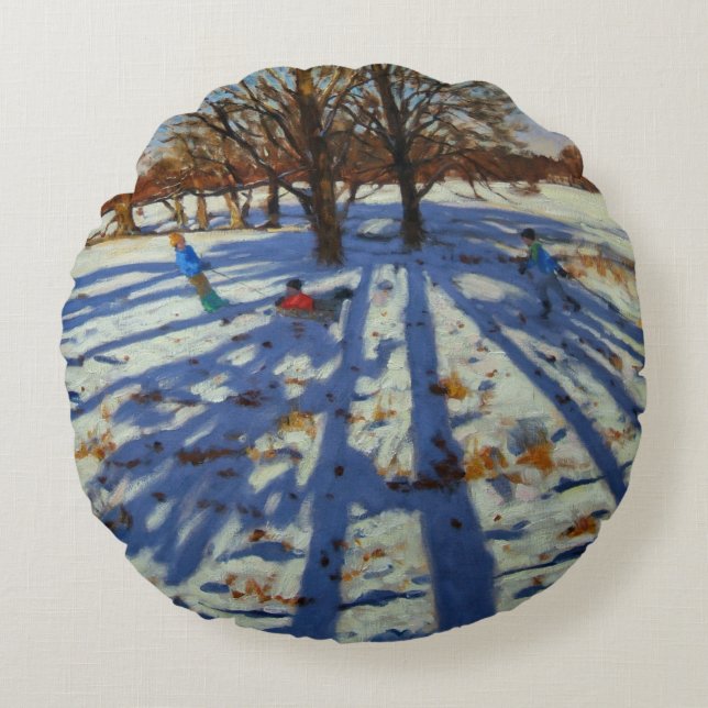 Midwinter Calke Abbey Derbyshire Round Cushion (Front)