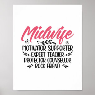 Midwives Gift Ideas   Midwife Obstetrician Doula Poster