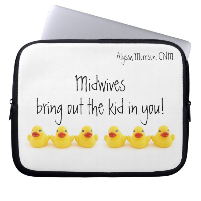 Midwives Rubber Ducks Name Laptop Sleeve (Front)