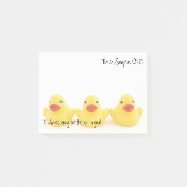 Midwives Yellow Ducks with Name Post-it Notes (Front)