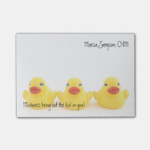 Midwives Yellow Ducks with Name Post-it Notes