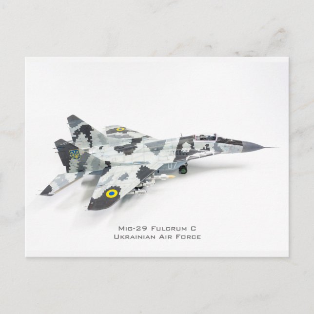 Mig-29 Fulcrum C, Ukrainian Air Force Postcard (Front)