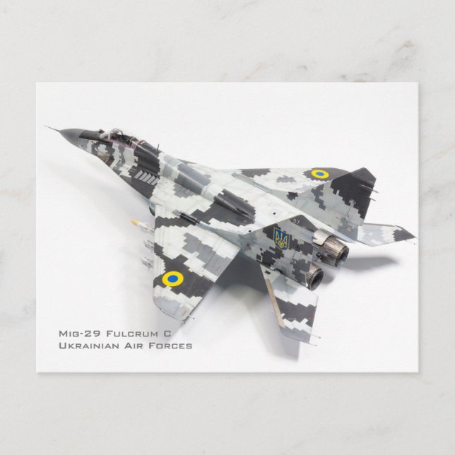 Mig-29 Fulcrum C Ukrainian Air Forces Postcard (Front)