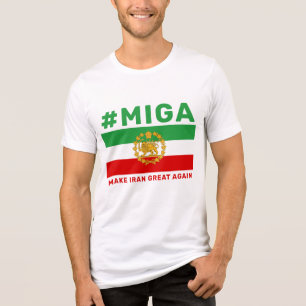 MIGA Lion And Sun Crown Flag Of Iran Patriotic   Tri-Blend Shirt