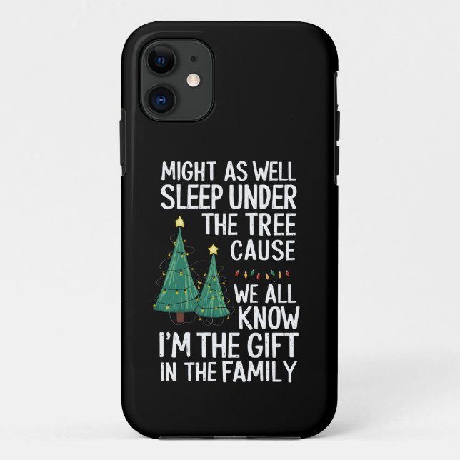 Might As Well Sleep Under The Tree Christmas Gift Case-Mate iPhone Case (Back)