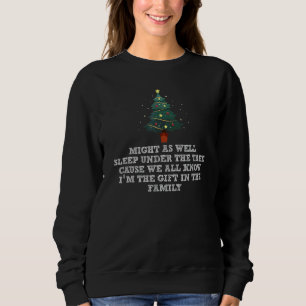 Might As Well Sleep Under The Tree Christmas Retro Sweatshirt
