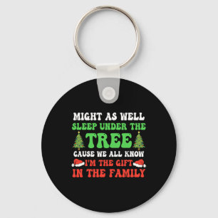Might As Well Sleep Under The Tree Kids Christmas Key Ring