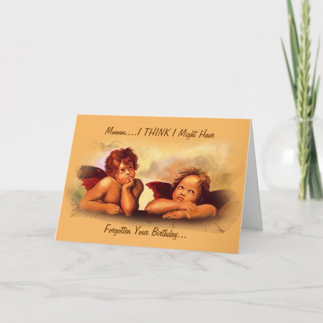 Might Have Forgotten Birthday: Angel Cherubs: Cute Card (Front)