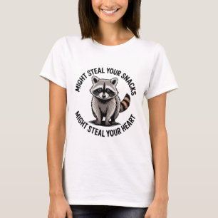 Might Steal Your Snacks – Funny Raccoon T-Shirt