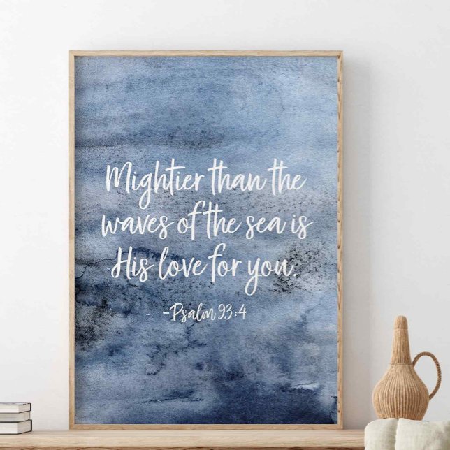 Mightier Than The Waves Of The Sea, Psalm 93:4 Poster (Creator Uploaded)