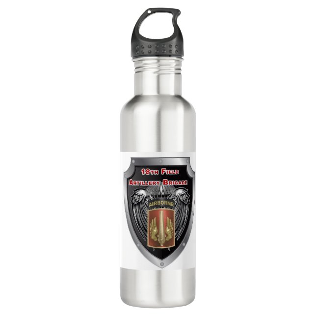 Mighty 18th Field Artillery Brigade Airborne 710 Ml Water Bottle (Front)