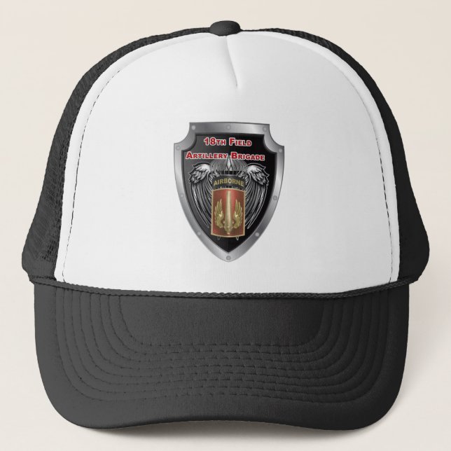 Mighty 18th Field Artillery Brigade Airborne Trucker Hat (Front)