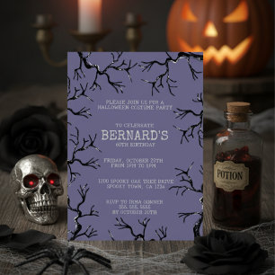 Mighty as the Oak Spooky Adult Birthday Invitation