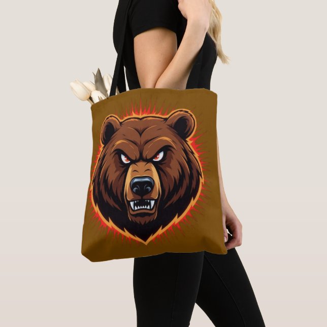 Mighty Bear – Raw Strength of Nature Tote Bag (Close Up)
