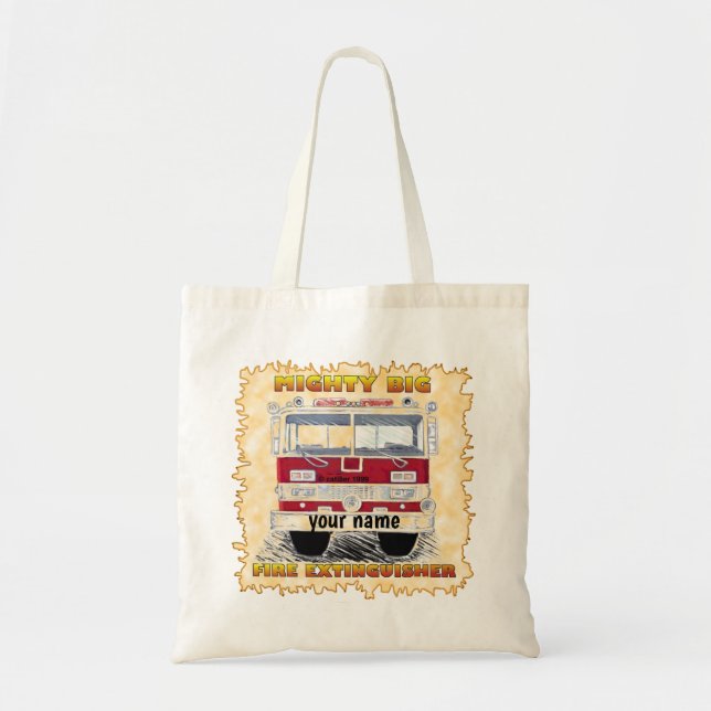 Mighty Big Fire Truck firefighter Tote Bag (Front)