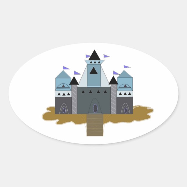 Mighty Castle Oval Sticker (Front)