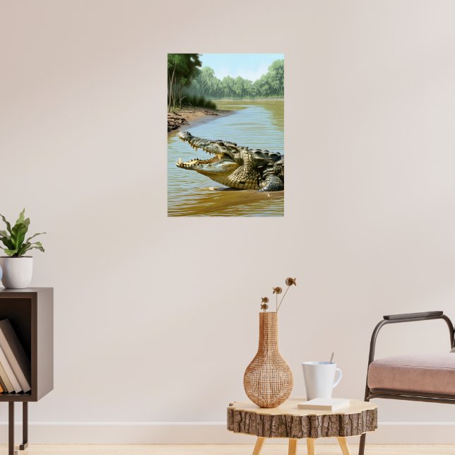 Mighty Crocodile in the River Poster (Living Room 3)