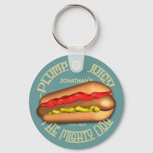 Mighty Dog Hotdog Personalised Key Ring
